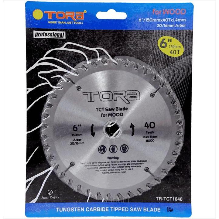 TORA Mata Potong Kayu 6 Inch 40T - TCT Circular Saw TCT1640