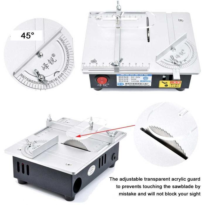 Gergaji meja multifungsi Mini gergaji Desktop alat pemotong DIY mesin