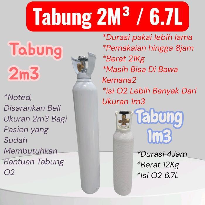 Tabung Oksigen 13,4L Medis 2M3 untuk Pasien Ketergantungan Oksigen Kapasitas Besar Mudah Digunakan