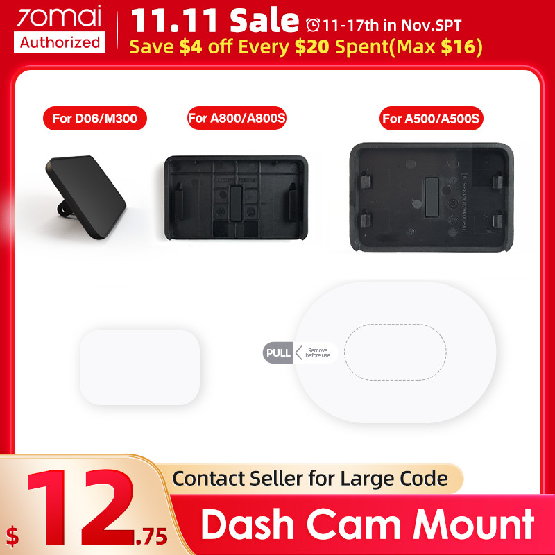 70mai Accessories Set Dash Cam Mount & Car Sticker for 70mai Dash Cams Type C & Micro USB Power Cabl