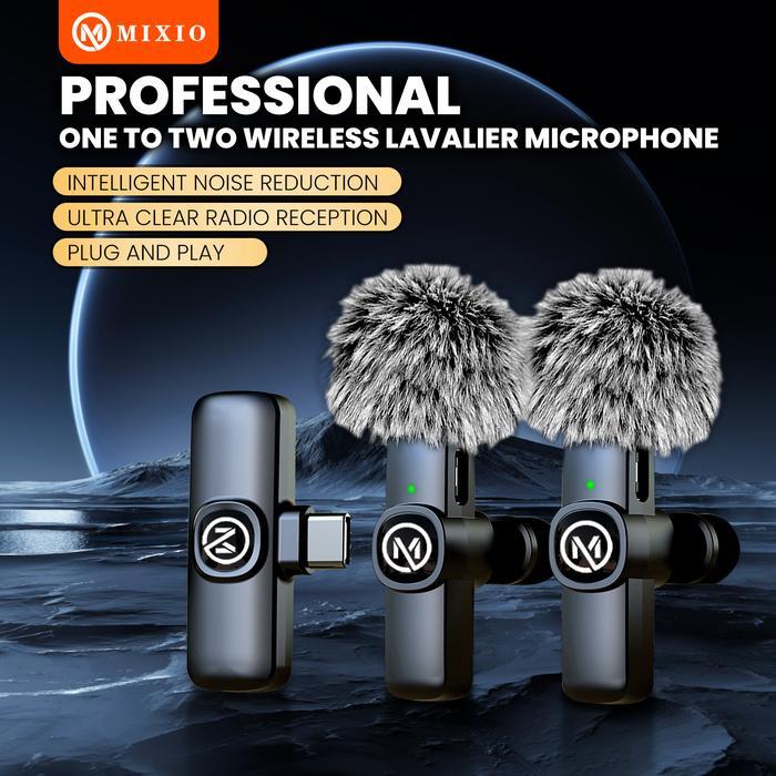 Mixio W13 W14 Mic Wireless Clip On Microphone Mikrofon Lavalier Hp Plug & Play