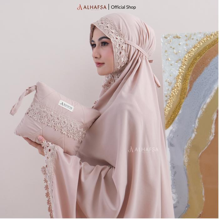 Top Alhafsa - Mukena Dewasa Ameena Series 2in1 Traveling Premium Katun Muslim Muke Renda Wanita
