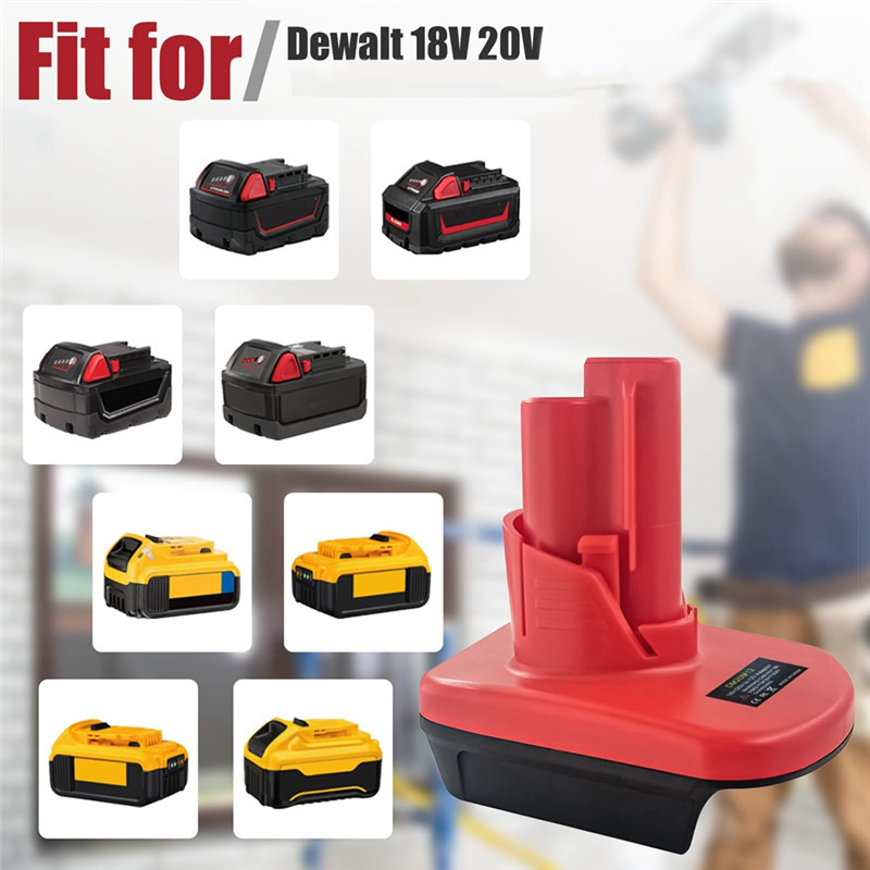 ABFKL DM20M12 Battery Adapter for Dewalt 20V for Milwaukee 18V M18 Battery Convert to for Milwaukee