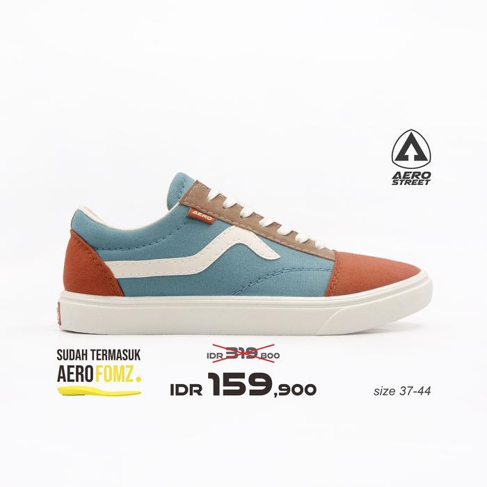 READY Aerostreet 37-44 Massive Low Biru Merah Bata - Sepatu Sneakers Casual Sport Sekolah Pria