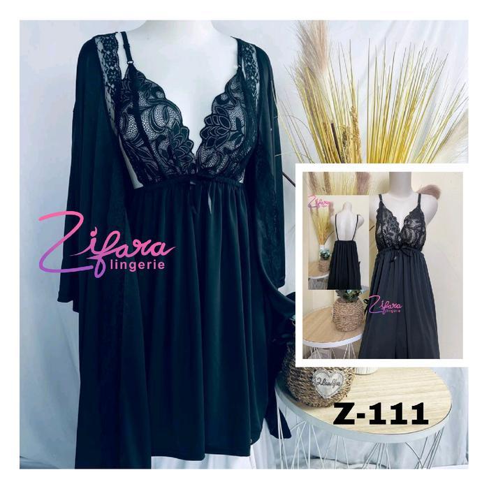 Zifara Z-111 Baju Tidur Set kimono Polos Bunga Musim dingin