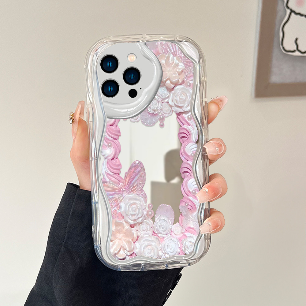 Casing Hp Untuk Compitable With iPhone 12 Pro Cermin Softcase Case Phone Kesing Mirror Kupu 5517 JZ