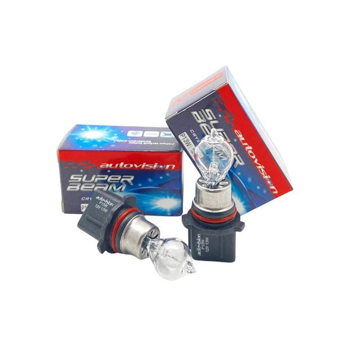 Lampu Mobil Halogen Autovision Superbeam Head Lamp P13W PG18 5d 1 Crystal Clear 12V 13Watt Kemasan