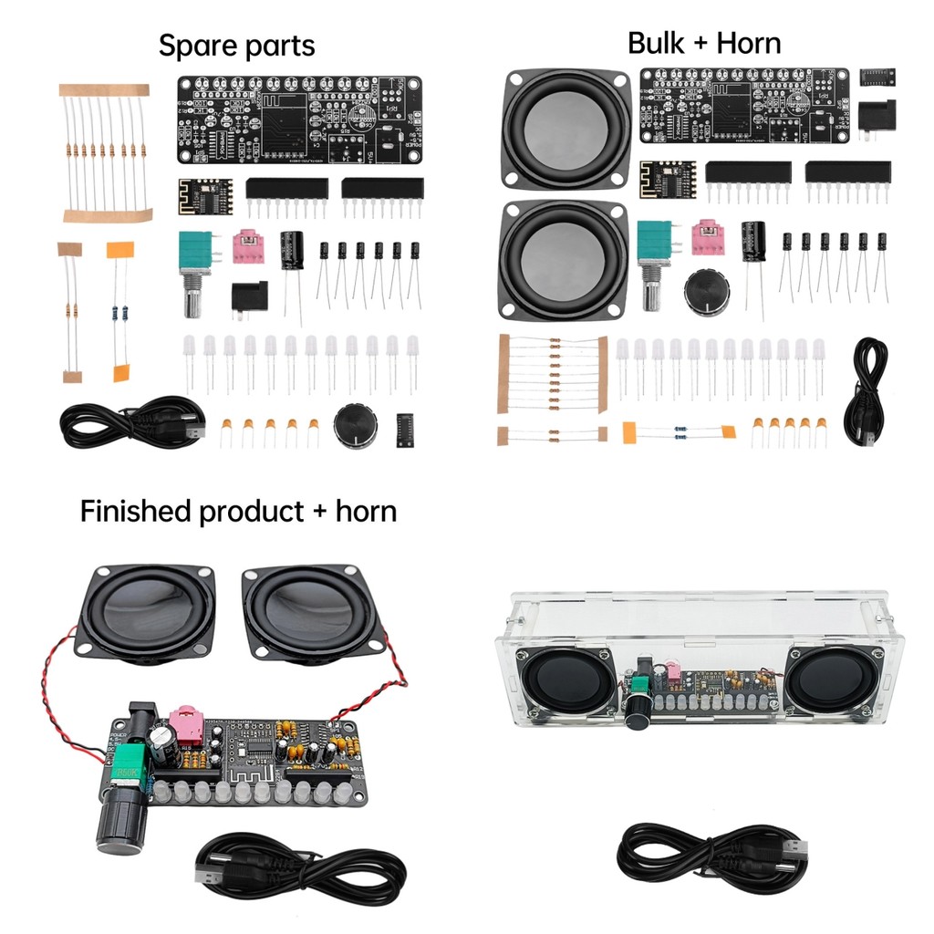 PAM8406 Bluetooth DIY speaker kit, spectrum, USB electronic amplifier, dual channel stereo, with