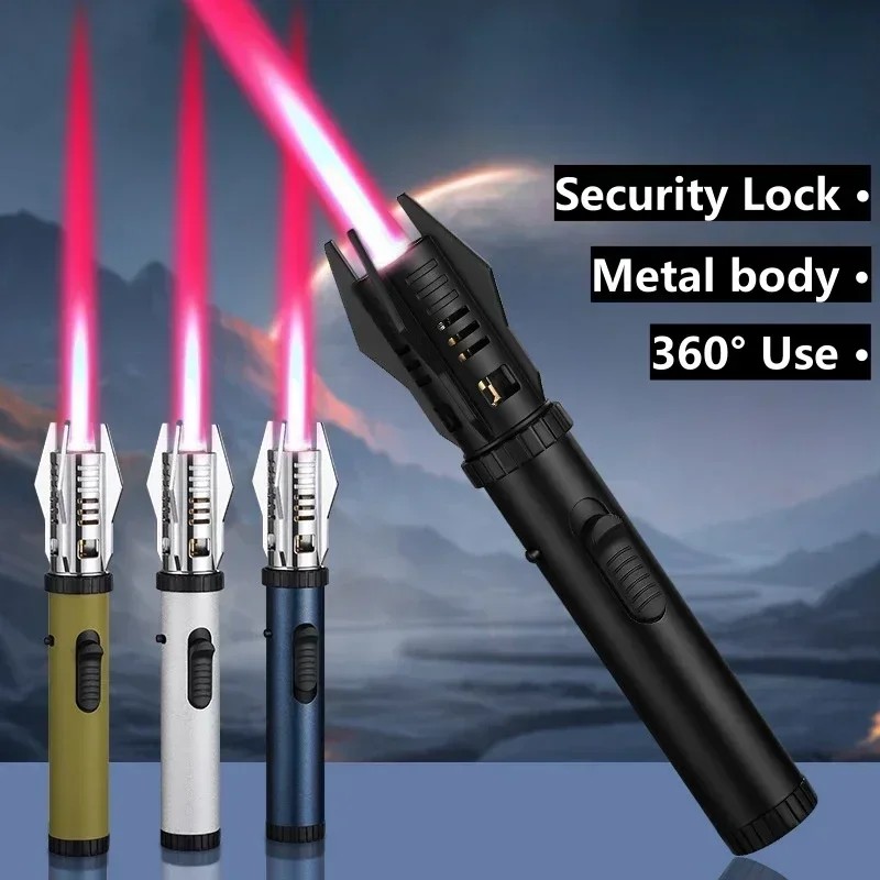 Planet Lightsaber Metal Outdoor Windproof Turbine Torch Jet Lighter BBQ Welding Cigar Tool Butane