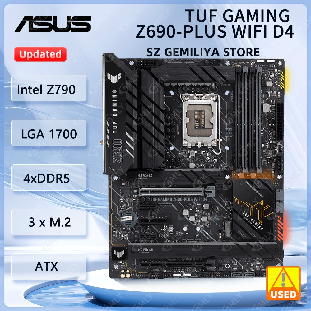 ASUS TUF GAMING Z690-PLUS WIFI D4 Motherboard LGA1700 DDR4 128GB Wi-Fi 6 support i9-14900 i9-13900