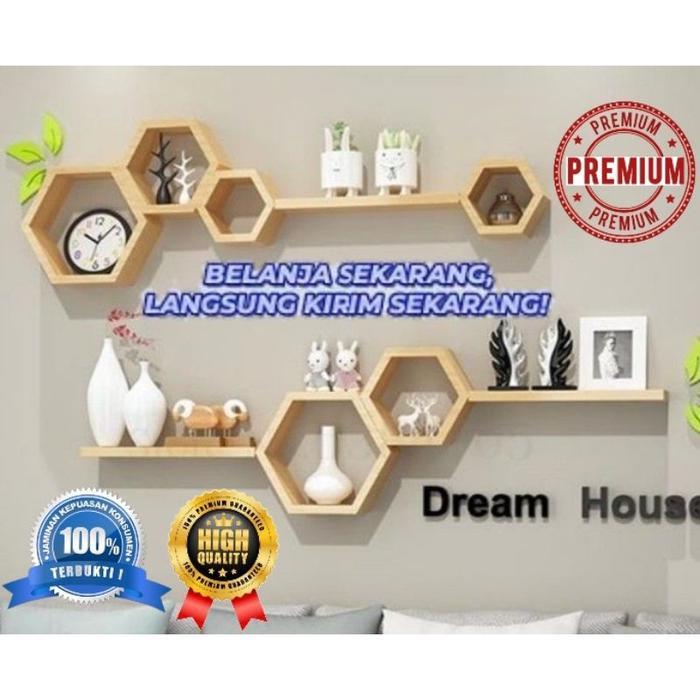 hexagonal/rak dinding/rak buku/hiasan dinding/rak makeuap/hexagonal 1