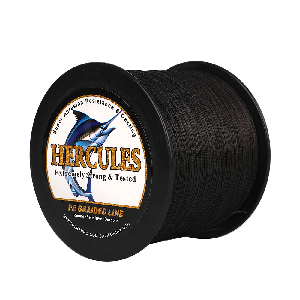 Hercules 9 Strands PE Braid Fishing Line Black Smooth 300M 500M 1000M 1500M 2000M Carp Braid10-300LB