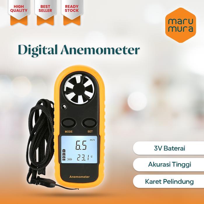 Marumura Digital Wind Anemometer Pengukur Kecepatan Angin Digital Anemometer