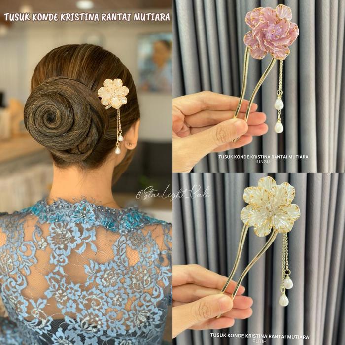 STARLIGHT BALI - Tusuk Konde Kristina Rantai Mutiara / Konde Sanggul / Aksesoris Sanggul / Aksesoris
