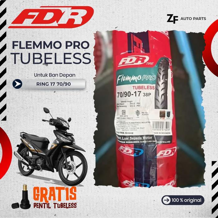 Ban Motor Ring 17 70/90 FDR FLEMMO PRO Tubeless Supra X 125 Kharisma