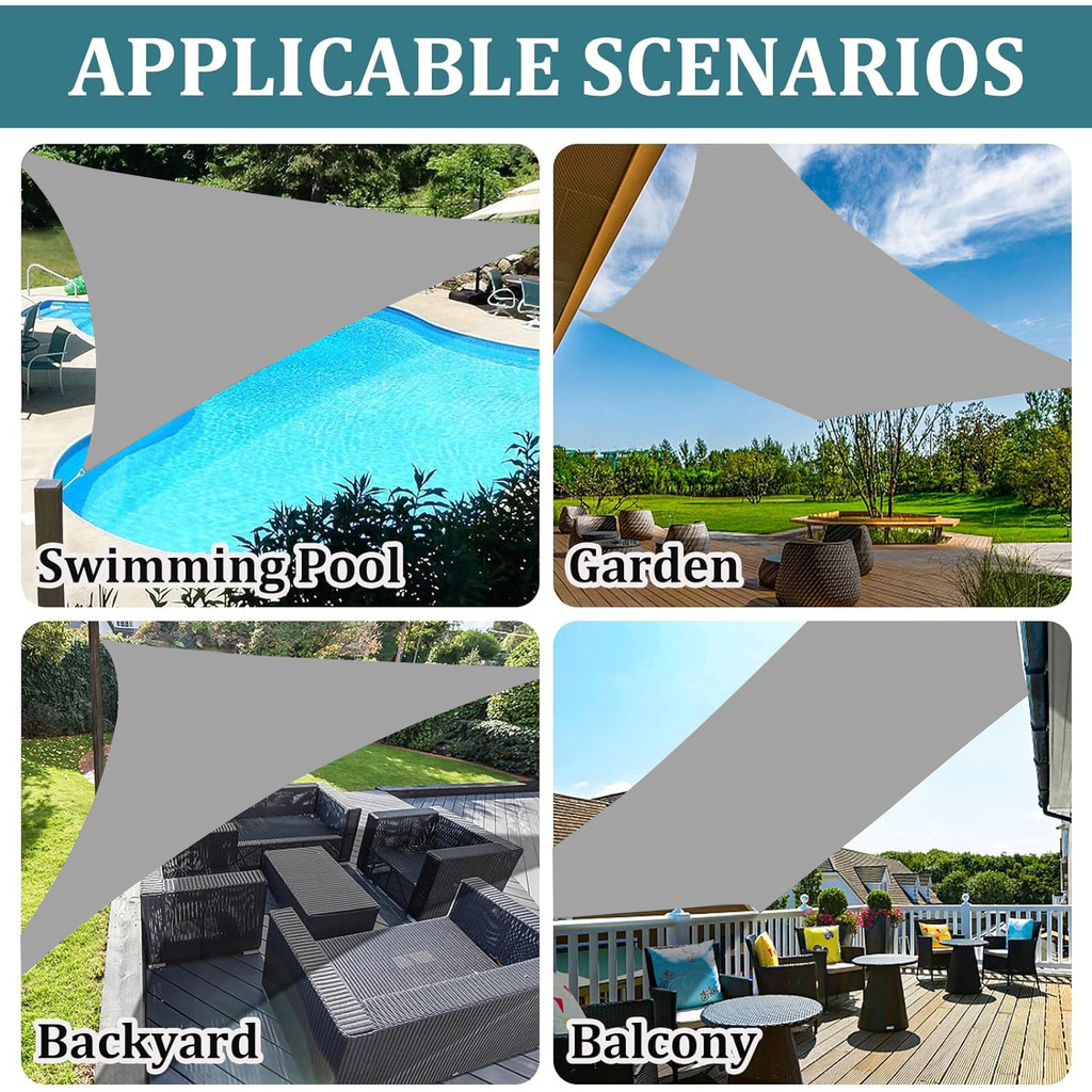 Multi-color outdoor awning waterproof shade sail garden patio car awning rectangular pool awning