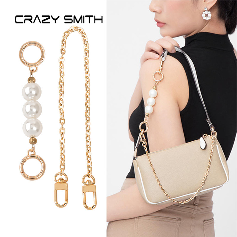 CRAZYSMITH Bag Chain Extender for LV COACH Bags Strap Extension Purse Pearl Chain Underarm Diagonal