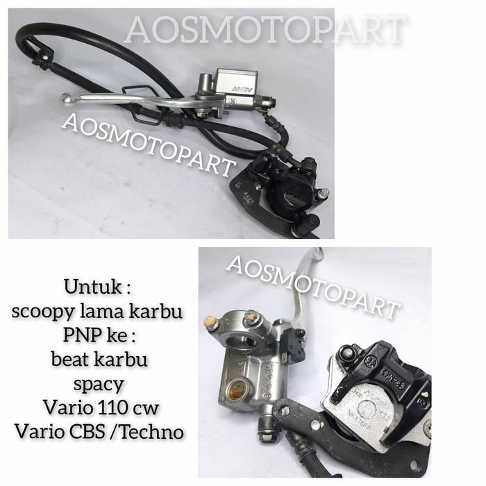 Kaliper Palababi Cakram Set Handle Rem Depan Scoopy Lama Karbu Ori