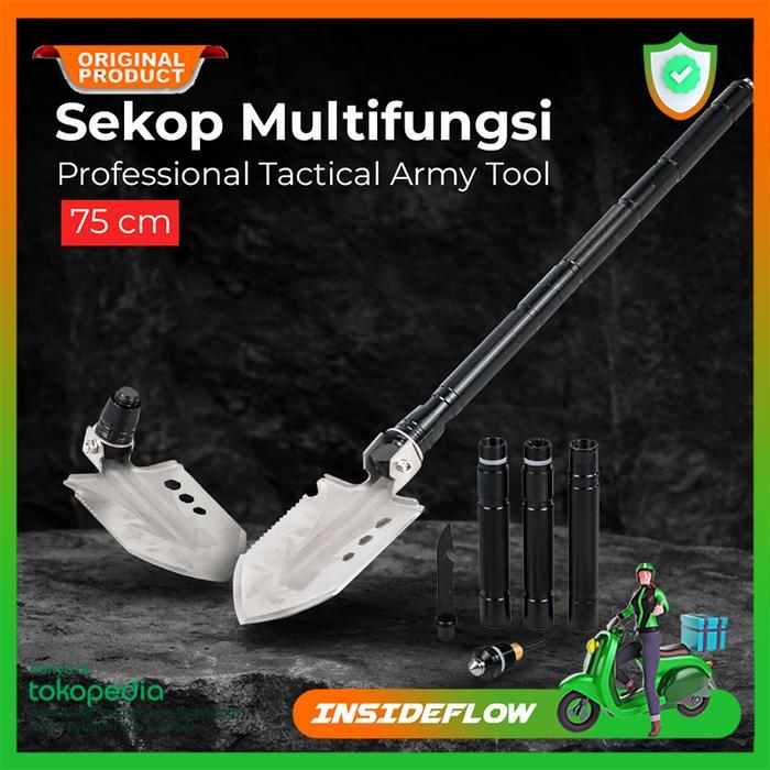 Sekop Lipat Berkebun Portable Camping Multifungsi Tactical Survival