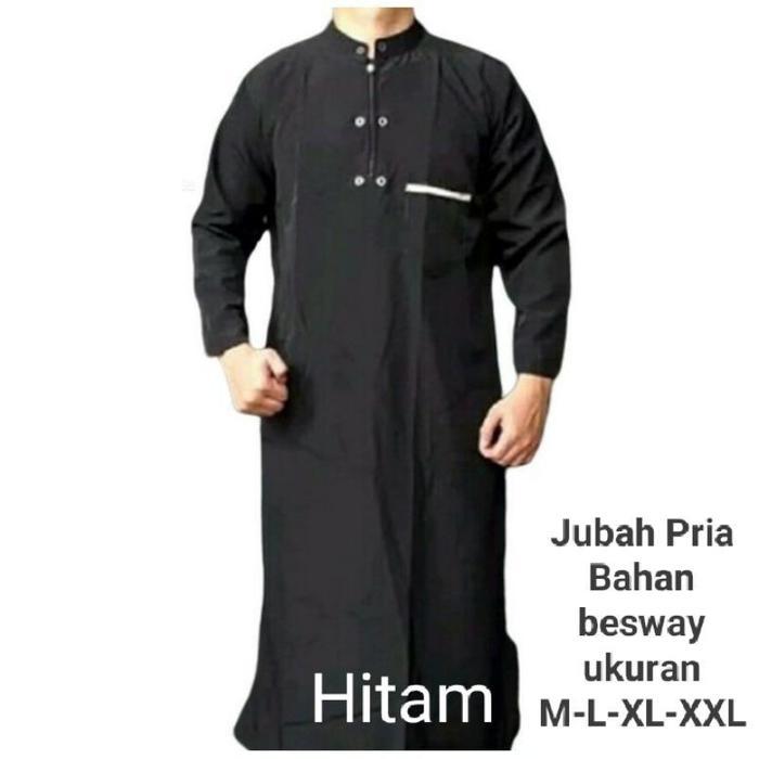 Gamis Pria Dewasa / Jubah Gamis Pria / Gamis Jubah Hitam Muslim Jubah Panjang
