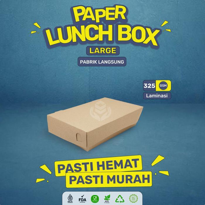 Paper Lunch Box Large Lunch Box Tebal 325 Gsm (Isi 50 Pcs-LB2K4)
