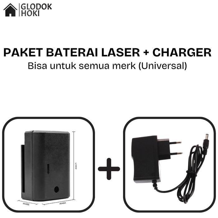 (PAKET HEMAT) BATERAI LASER LEVEL + CHARGER LASER LEVEL UNIVERSAL - HILDA BORKA TAFFWARE DLL