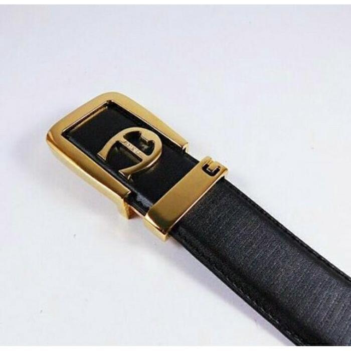 Ikat Pinggang Minimalis Gesper Aigner Ikat Pinggang Pria/Sabuk Kulit Asli-Leather Mens/Standar