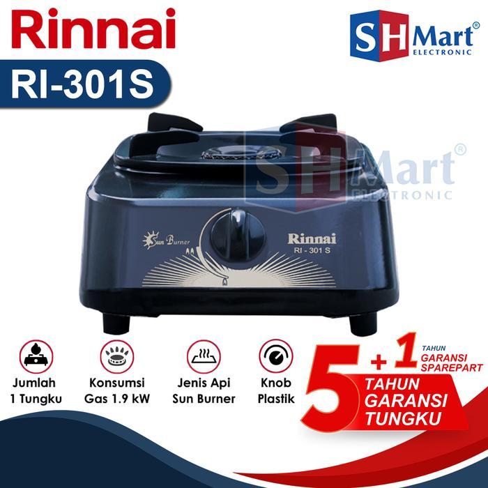 Kompor Gas 1 Tungku Rinnai Sun Burner Ri-301S / Ri301S Garansi Resmi (Medan)