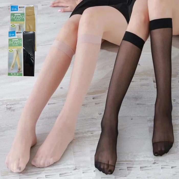 [] IVSHOP - Stoking Wanita Selutut Sheleg Kaos Kaki Stoking Tipis Transparant Kulit Panjang Selutut