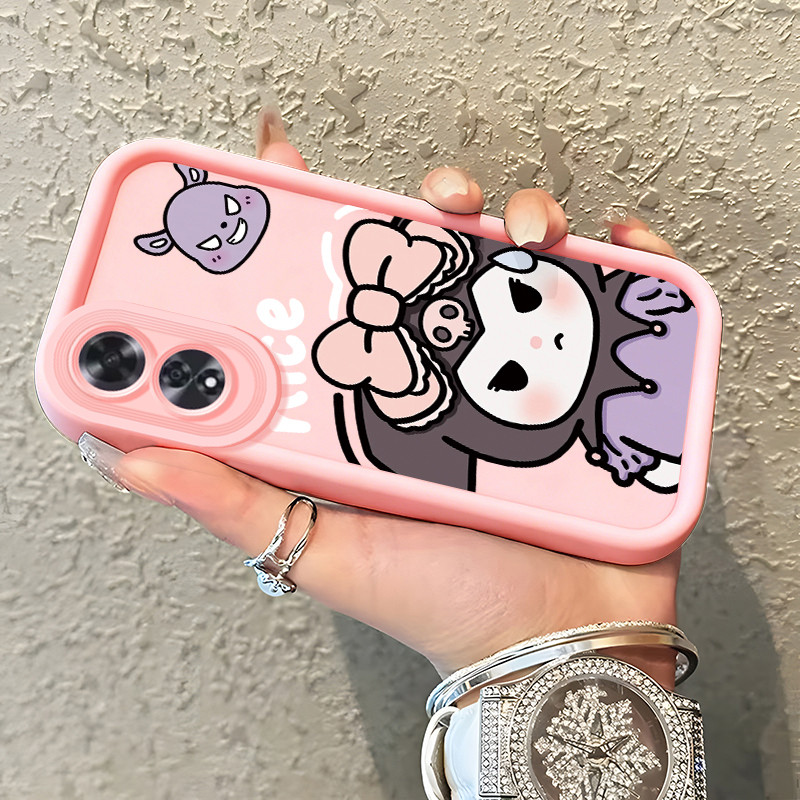 Casing Hp untuk OPPO A60 4G Case Bow Doll pink  Kasing silikon cocok pria dan wanita Cesing Kesing S