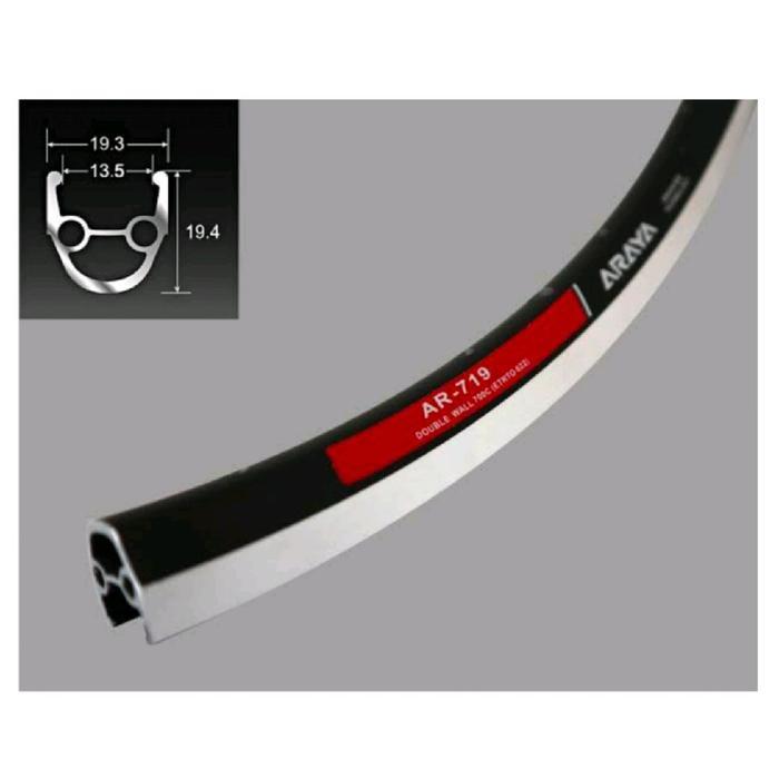 Rims Velg 700 Araya Ar-719 32 Hole Black Cnc Sepasang