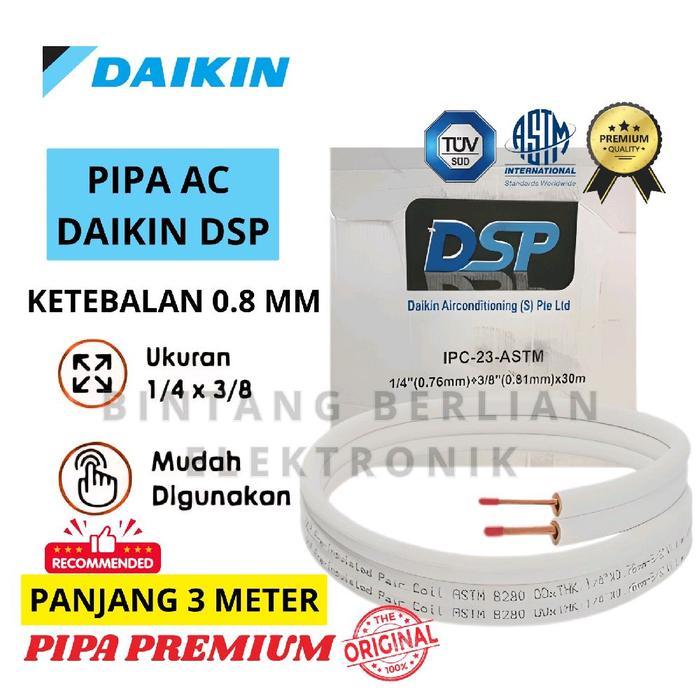 PIPA AC DAIKIN KETEBALAN 0.8 MM 1/4-3/8" (AC 1/2 PK - 3/4 PK - 1 PK) PIPA PREMIUM