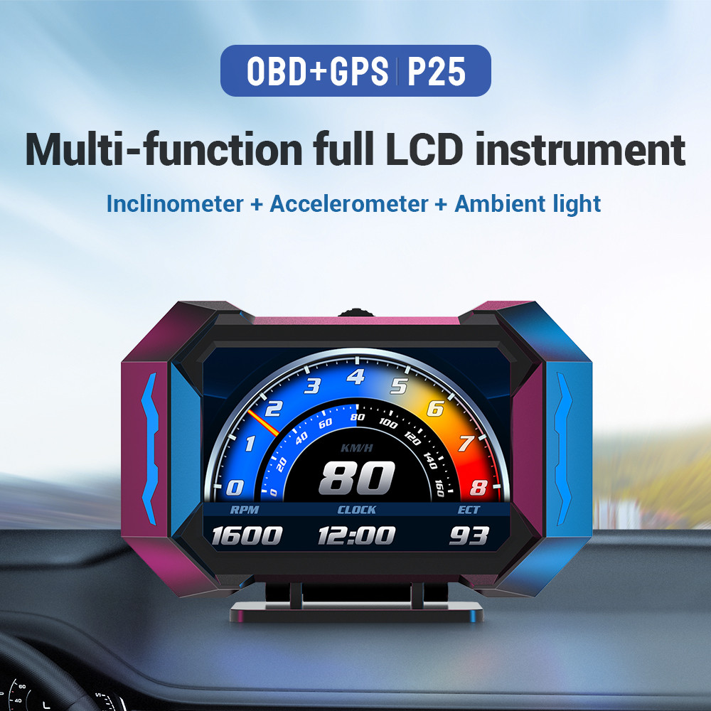 OBD2 GAUGE CAR HUD HEAD UP DISPLAY GAUGE DISPLAY TACHOMETER GAUGE MULTI-FUNCTION DIGITAL OBDII