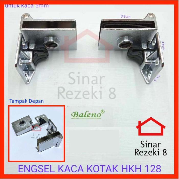 Engsel Pintu Kaca Kotak HKH 128 Baleno / Lemari Jepit Kayu Penjepit .