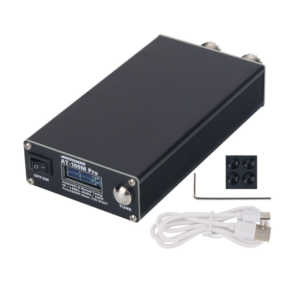 BEST Automatic Manual Tuning AT-100M Pro Universal Antenna Tuner 1.8 Mhz-30 Mhz Power SWR Meter for 