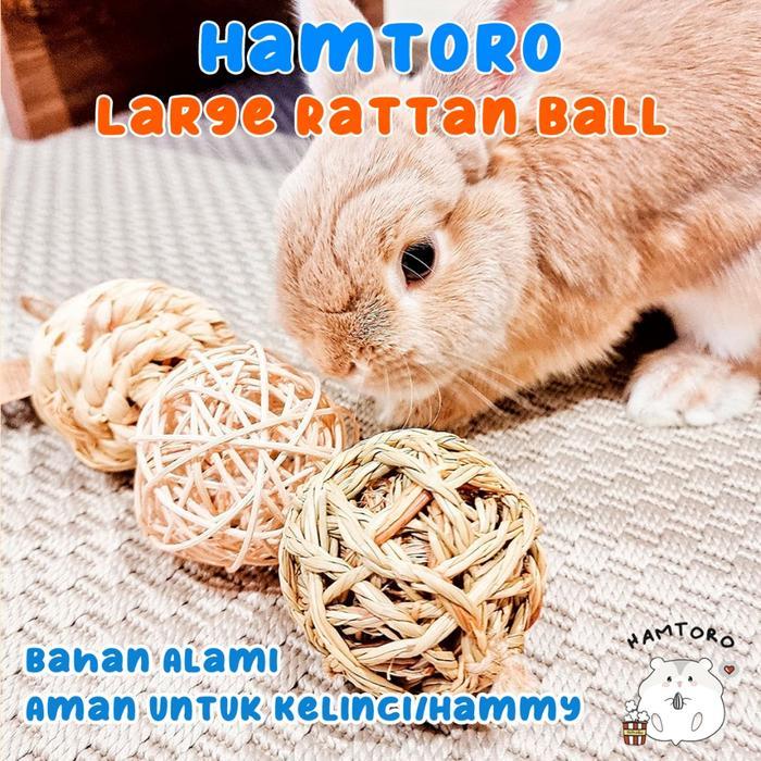 Hamtoro Large Rattan Ball 8Cm Mainan Bola Rotan Kelinci/Marmut Besar