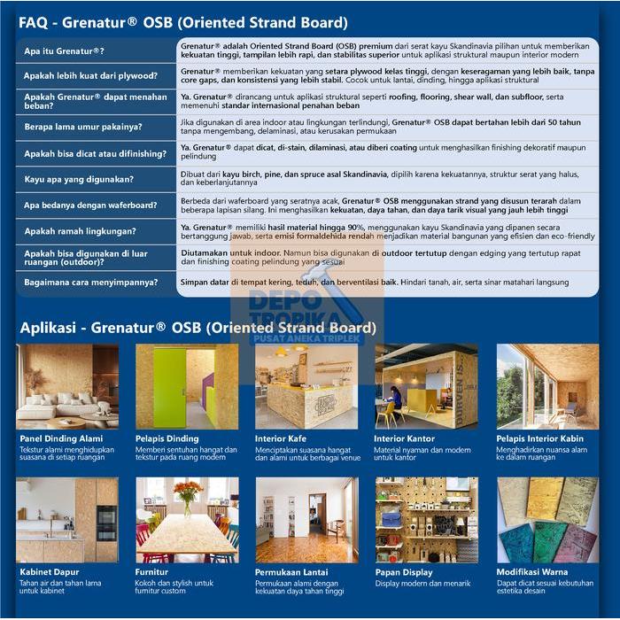 Grenatur - Osb (Oriented Strand Board) Tren Bahan Arsitek Terbaru, 100% Osb Asli Skandinavia