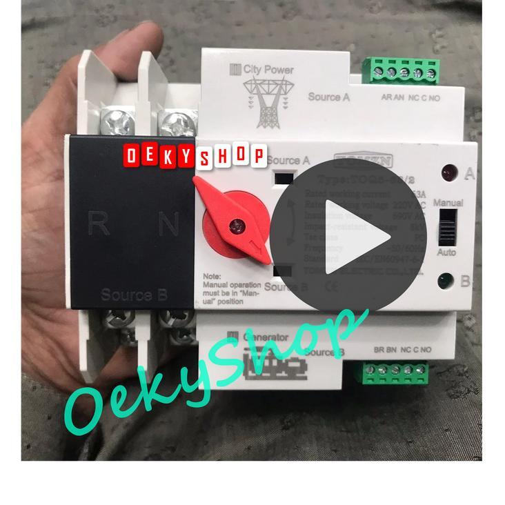 Saklar Switch Otomatis Ats Pemindah Listrik Pln Solar Genset 2P