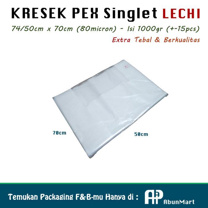 Kresek PE 50cm Jumbo Lechi Bening Isi 1000gr (80micron)