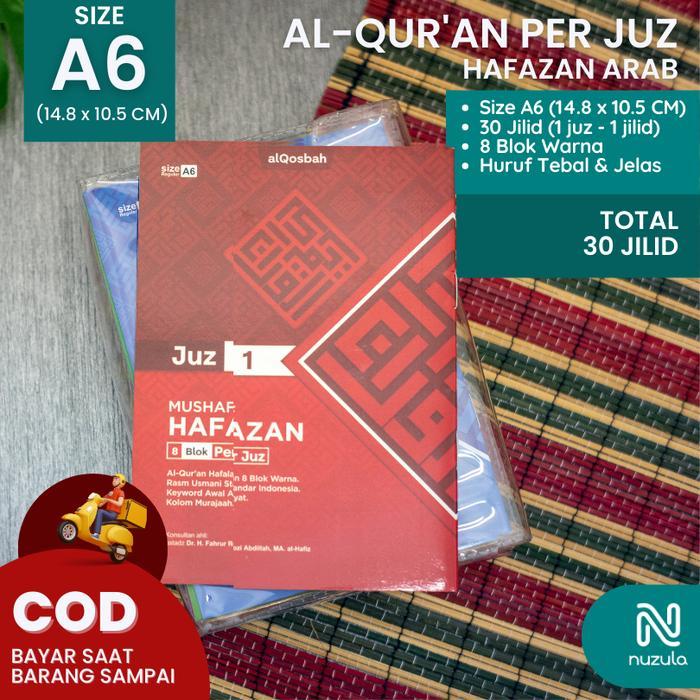 Al Quran Kecil Per Juz A6 Hafazan 8 Blok Warna - Alquran Saku Mushaf Per Jus Ringan Al-Quran Belajar