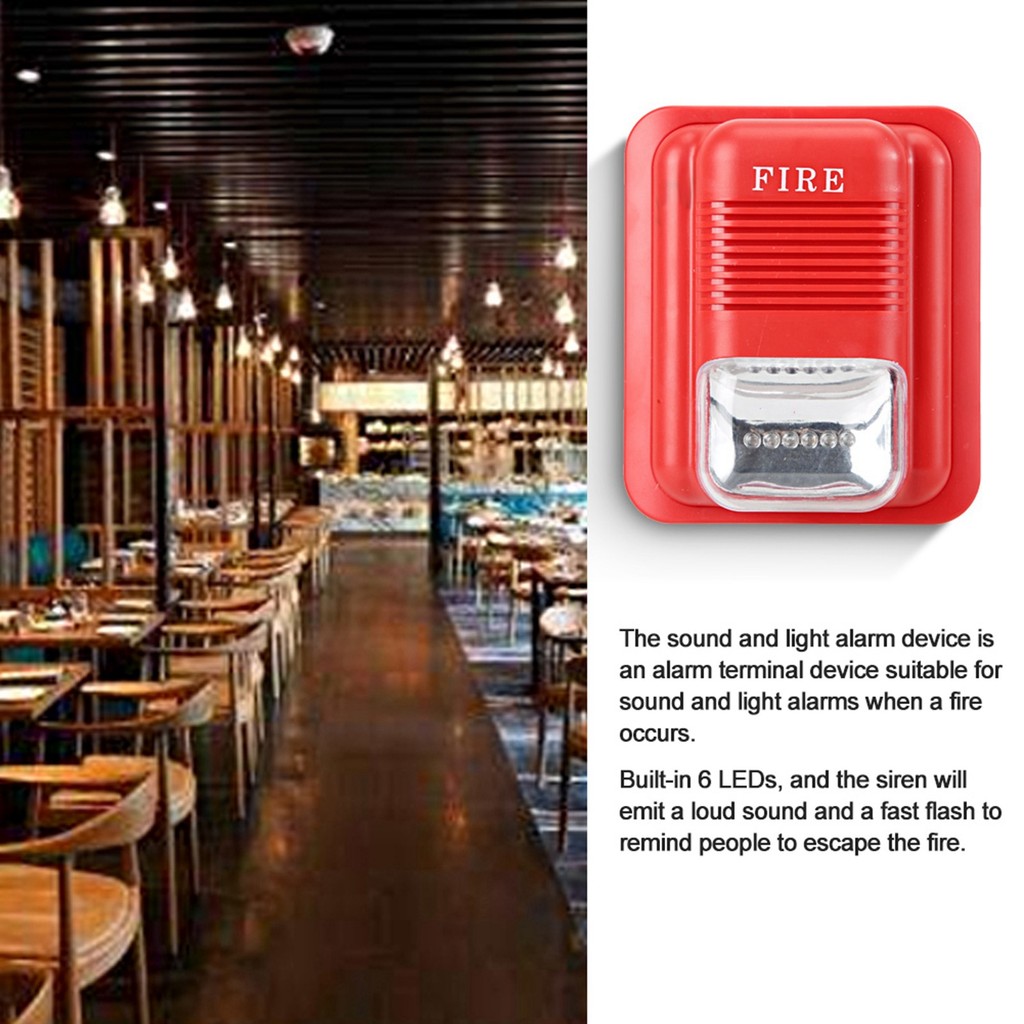 DC12V/24V Sound and Light Fire Protection Alarm Warning Strobe Siren Alert Safety System