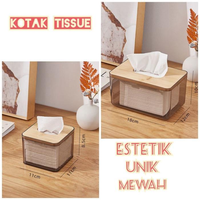 Kotak Box Tisu Wadah Tissue Transparan Transparant Bening Plastik