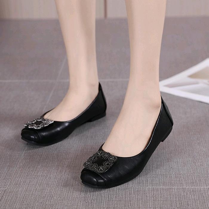 READY ELLORA EG-2020 Sepatu Flatshoes Wanita Kerja Import Premium Original Black Shoes connection