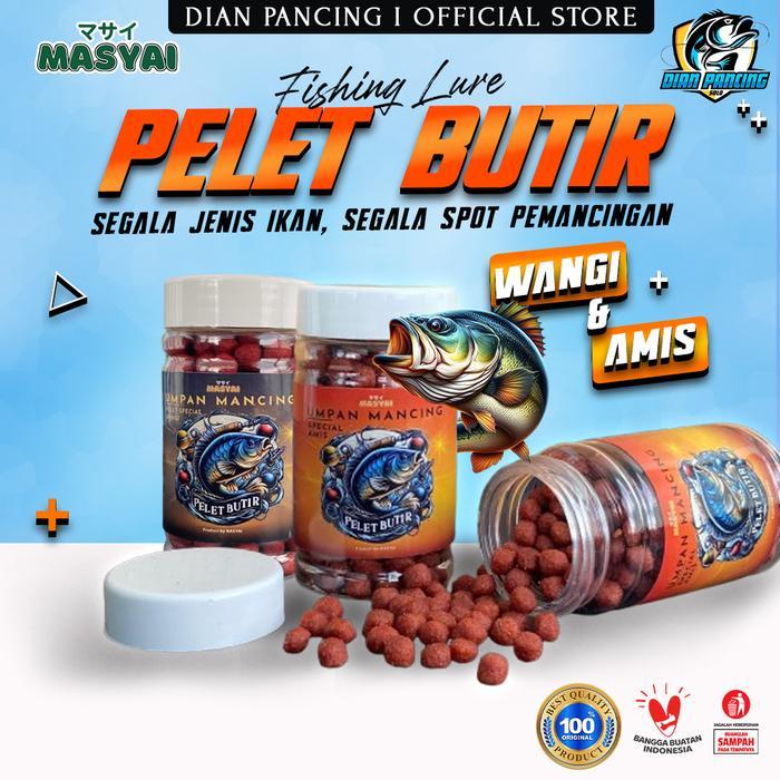 Umpan Pelet Butir Masyai Special Amis dan Wangi Gacor Siap Pakai Mancing Lele, Nila, Bawal dan
