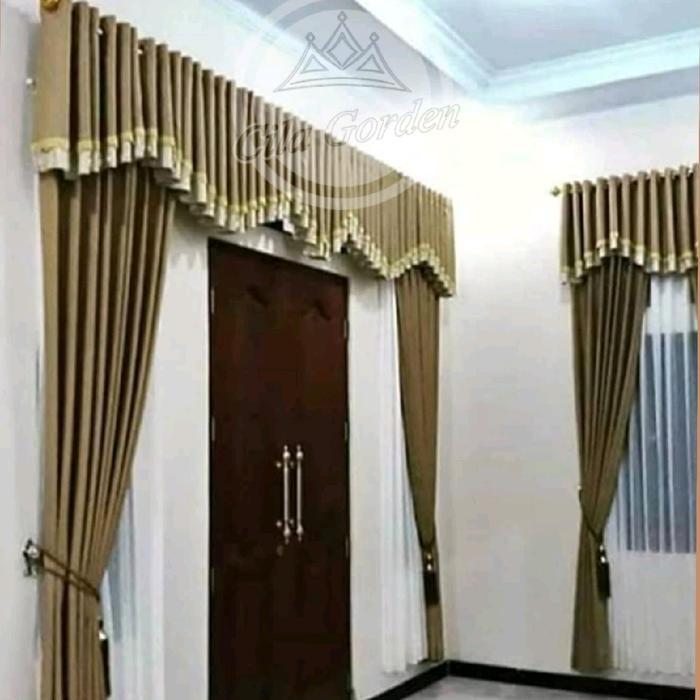 Gorden Poni Pintu Tengah Lebar.300cm Gorden Blackout Gorden Jendela Kain Tali
