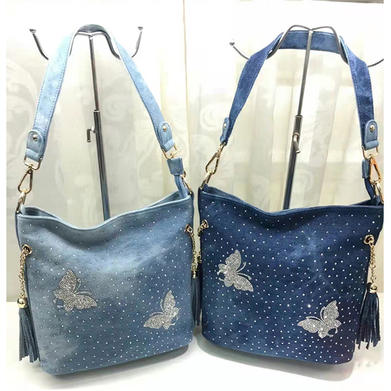 iPinee New trend diamond-studded butterfly hand-held one-shoulder messenger bag fashion small fresh
