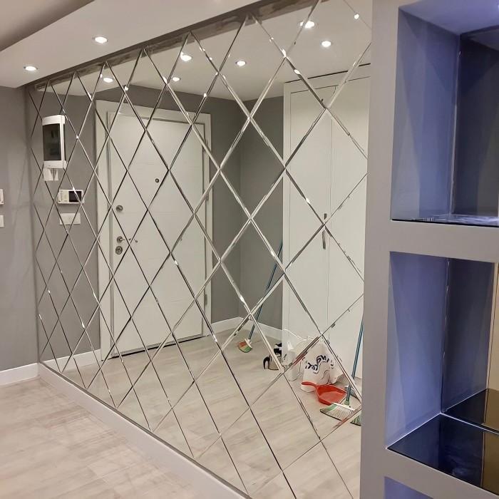 Ready- Custom Dekorasi Cermin Bevel Dinding / Kaca Bevel Cermin Dekorasi