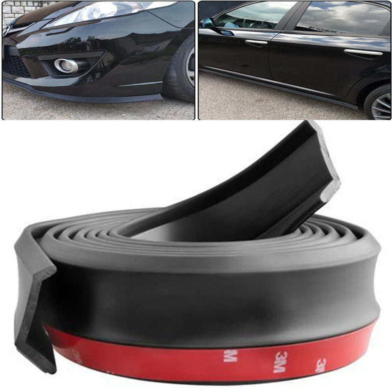 Car Front Bumper Lip Rubber Universal Bumper Protector Bumper Lip Strip Car Side Skirt Spoiler Lip