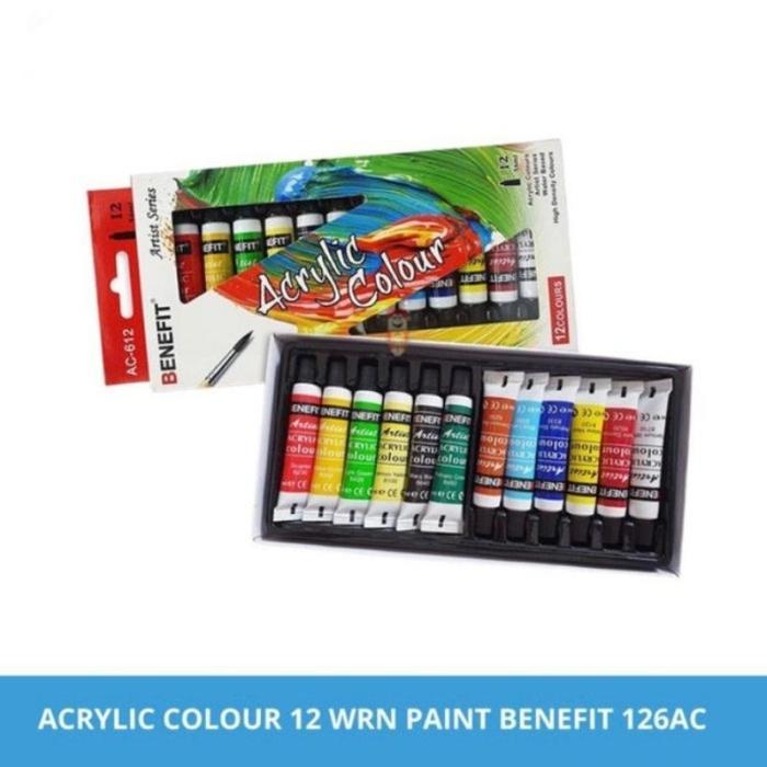 Cat Acrylic Colour 6 ml Benefit / Cat Air / Cat Minyak / Benefit Acrylic / Cat Akrilik 12 warna