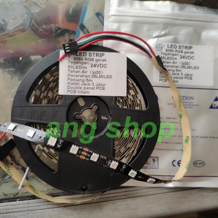 Led Strip Flexible 5050 RGB Gerak WS1903 24V 60 Led/M IP20 24 Volt